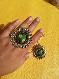 Green Ring and Matha Tikka Set